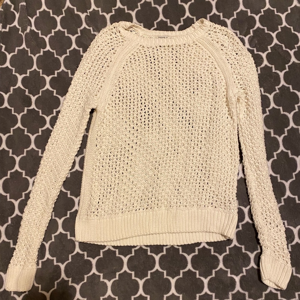 Fishnet forever 21 sweater mesh/lace pattern